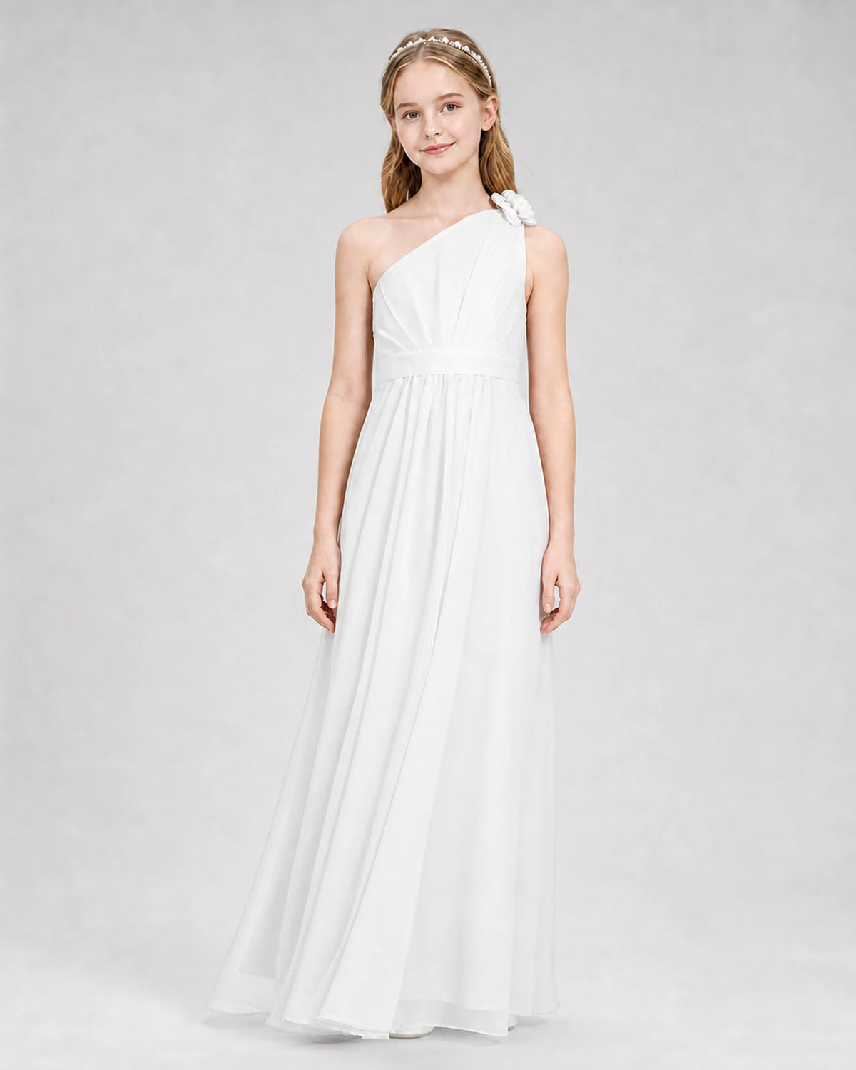 Ivory A-line Junior Bridesmaid Dresses Front