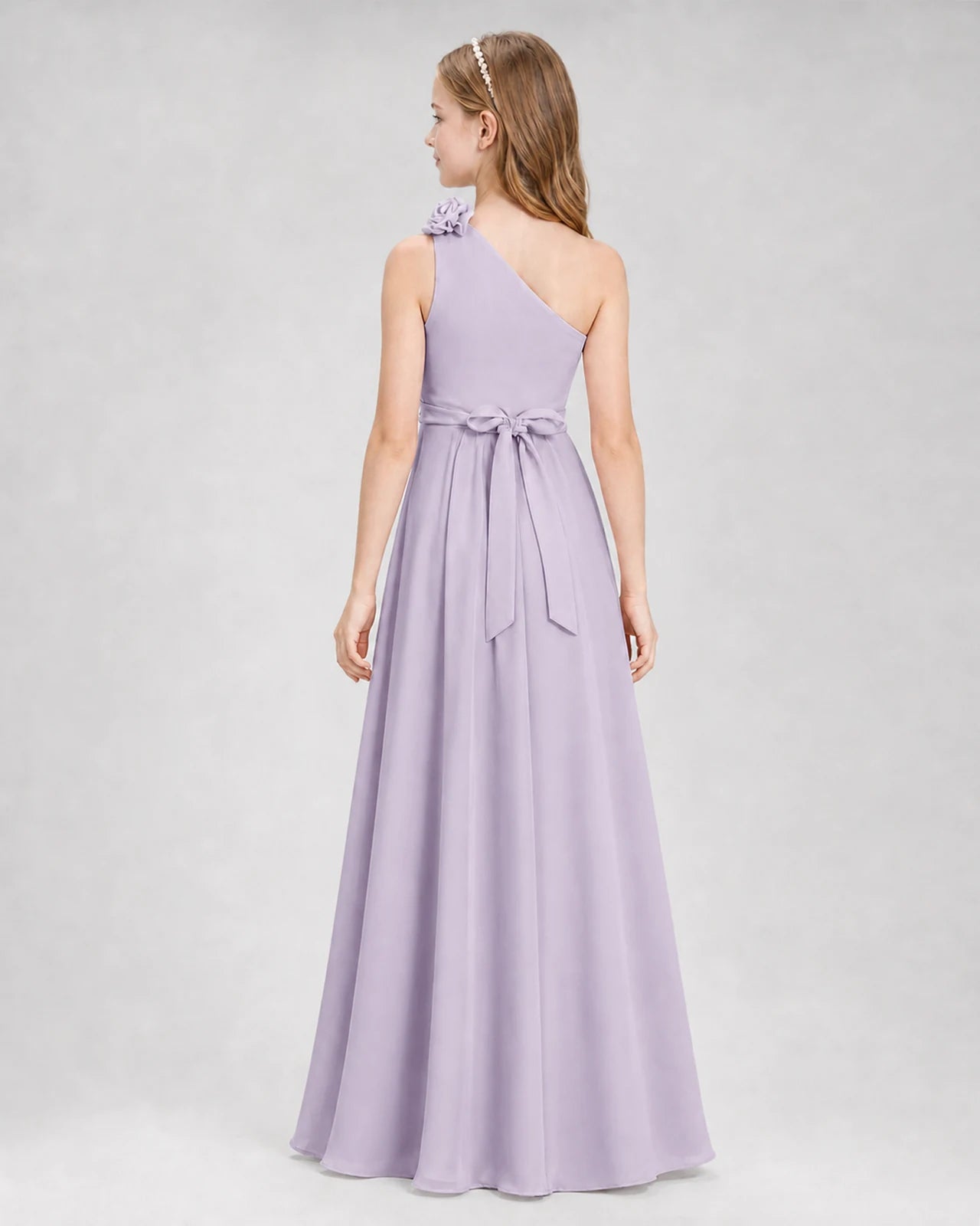 Lavender A-line Junior Bridesmaid Dresses Back