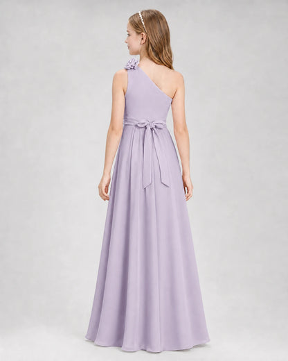 Lavender A-line Junior Bridesmaid Dresses Back