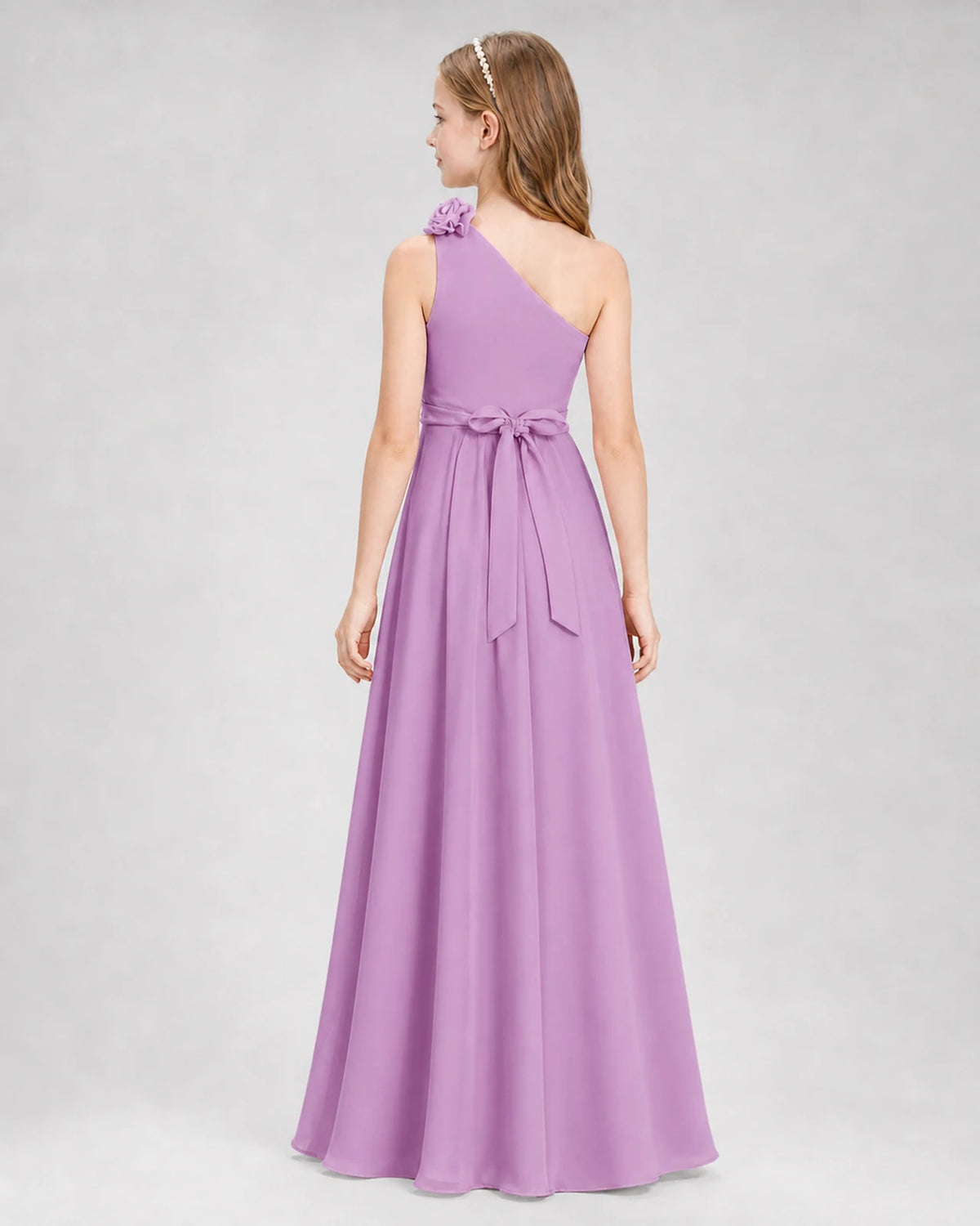 Lilac A-line Junior Bridesmaid Dresses Back