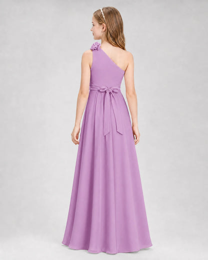 Lilac A-line Junior Bridesmaid Dresses Back