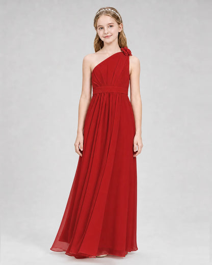 Red A-line Junior Bridesmaid Dresses Front