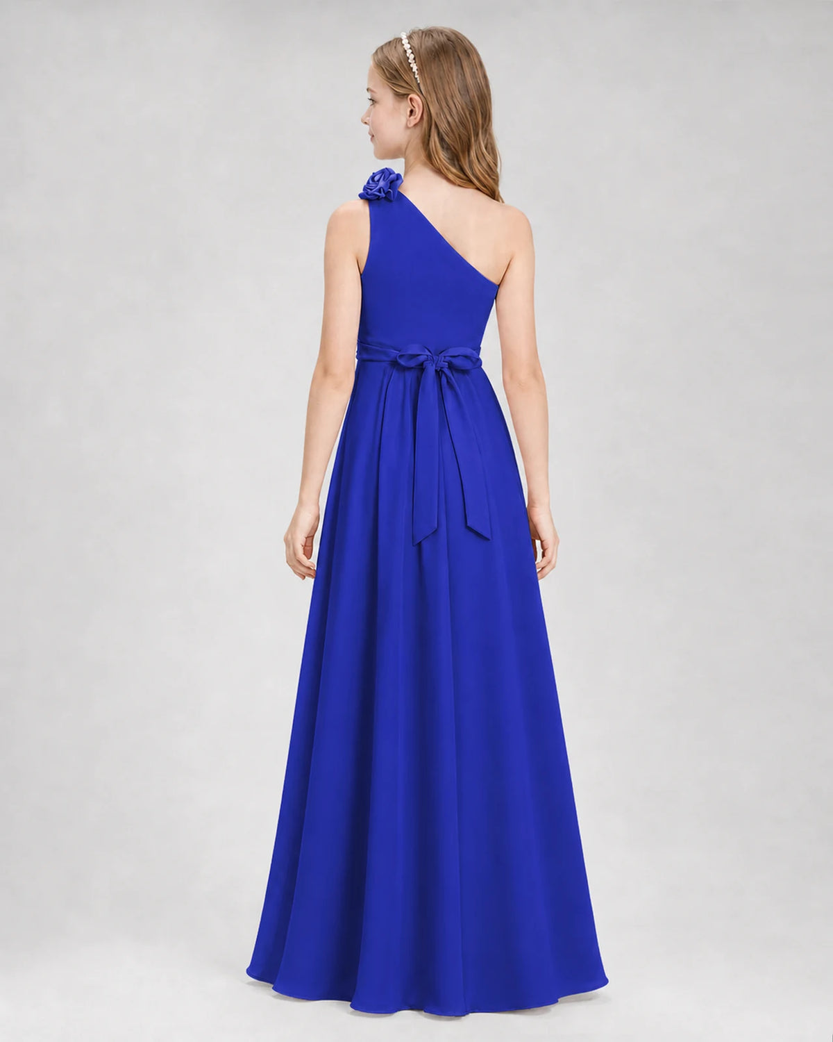 Royal Blue A-line Junior Bridesmaid Dresses Back