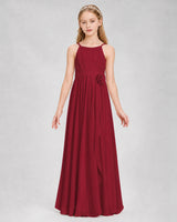 Burgundy A-line Junior Bridesmaid Dresses Front