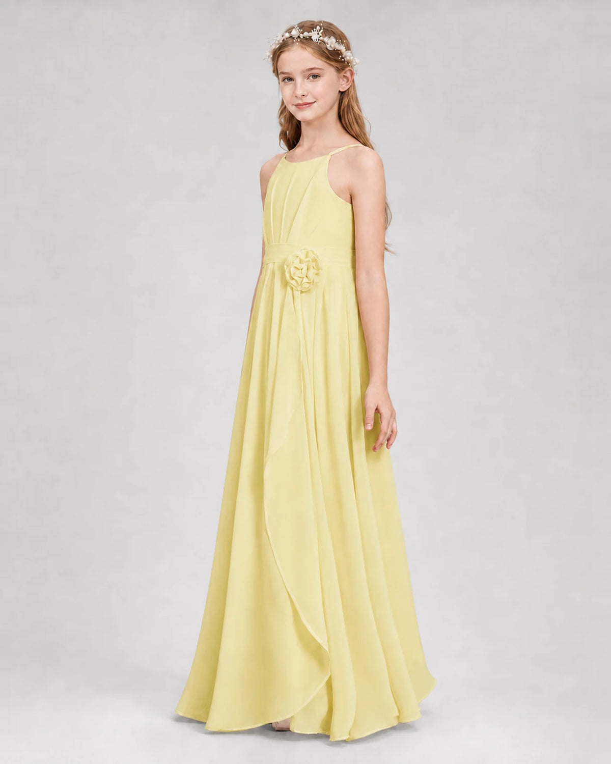 Daffodil A-line Junior Bridesmaid Dresses Side
