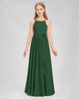 Emerald Green A-line Junior Bridesmaid Dresses Front
