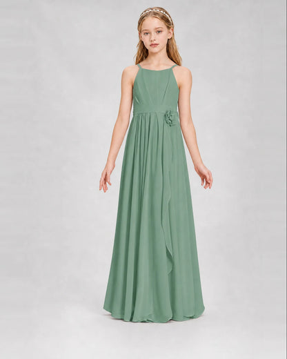 Eucalyptus A-line Junior Bridesmaid Dresses Front