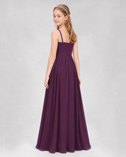 Grape A-line Junior Bridesmaid Dresses Back