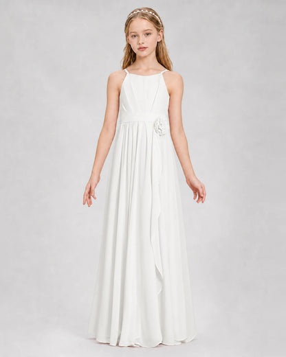 Ivory A-line Junior Bridesmaid Dresses Front