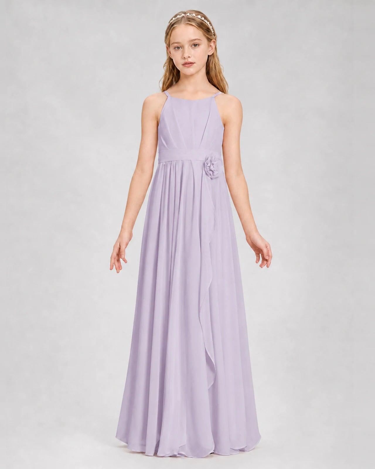 Lavender A-line Junior Bridesmaid Dresses Front