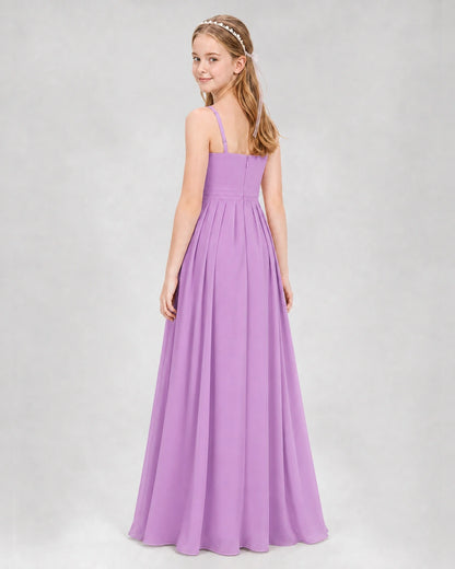 Lilac A-line Junior Bridesmaid Dresses Back