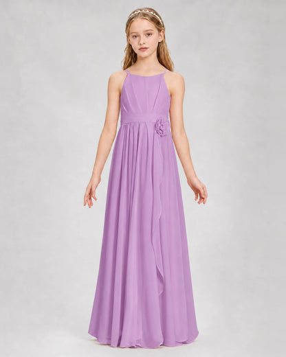 Lilac A-line Junior Bridesmaid Dresses Front
