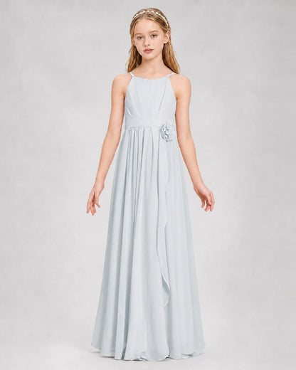 Mist A-line Junior Bridesmaid Dresses Front