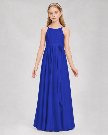 Royal Blue A-line Junior Bridesmaid Dresses Front