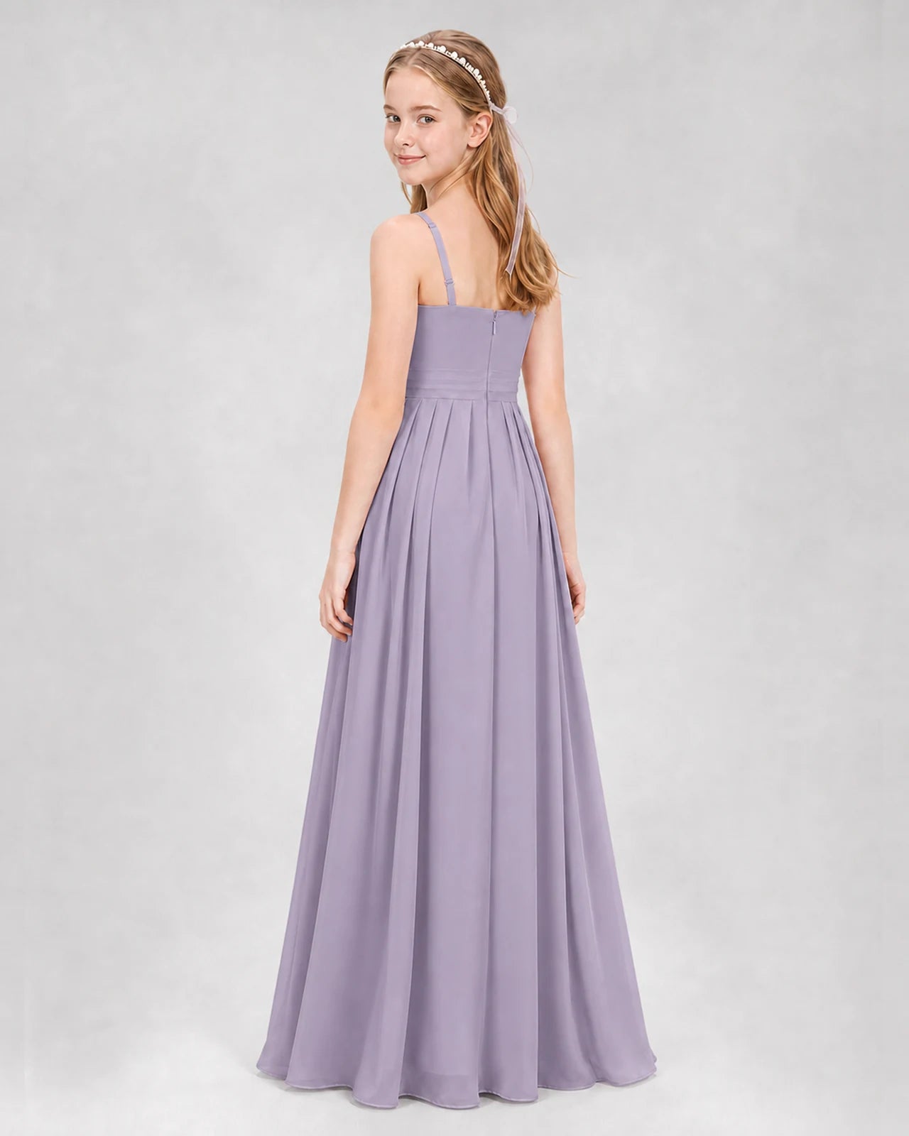Wisteria A-line Junior Bridesmaid Dresses Back