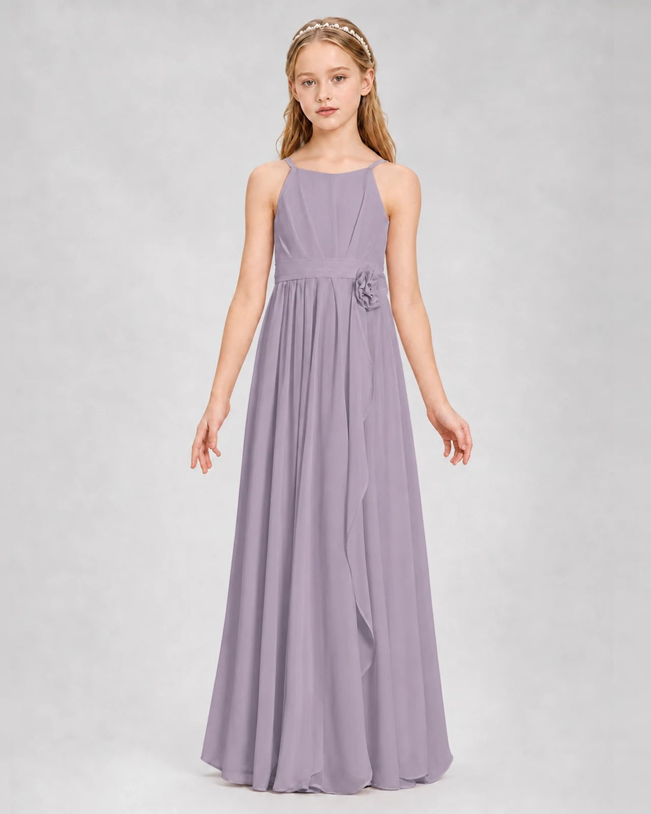 Wisteria A-line Junior Bridesmaid Dresses Front