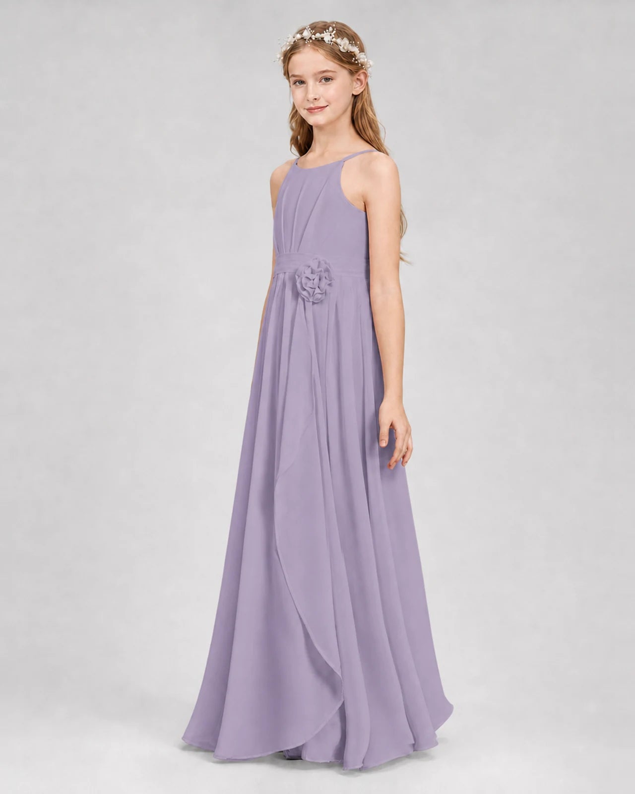 Wisteria A-line Junior Bridesmaid Dresses Side