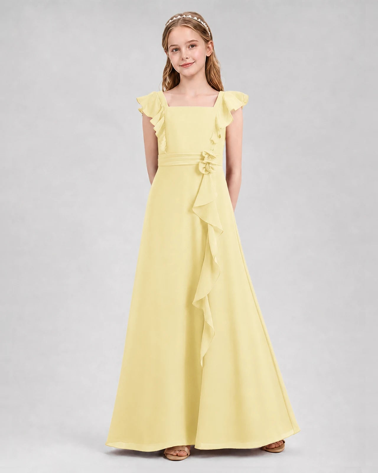 Daffodil A-line Junior Bridesmaid Dresses Front