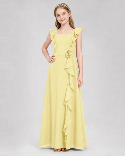 Daffodil A-line Junior Bridesmaid Dresses Side