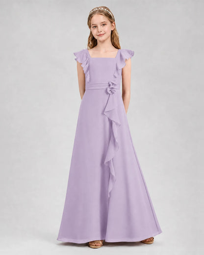 Lavender A-line Junior Bridesmaid Dresses Front