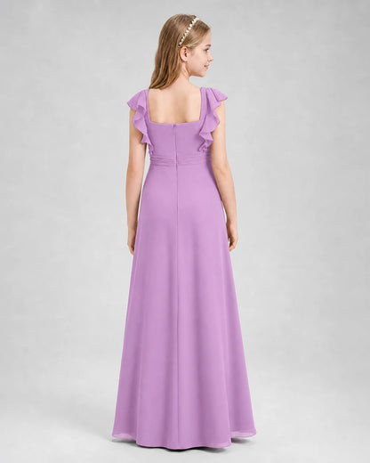 Lilac A-line Junior Bridesmaid Dresses Back