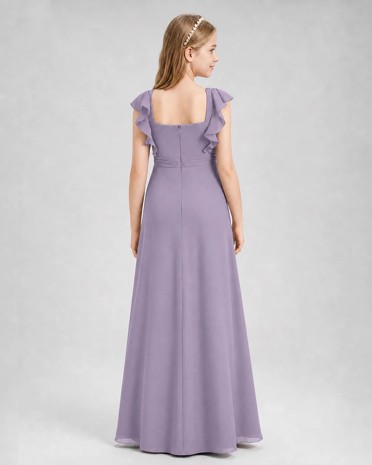 Wisteria A-line Junior Bridesmaid Dresses Back