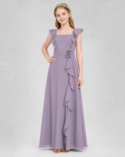 Wisteria A-line Junior Bridesmaid Dresses Side