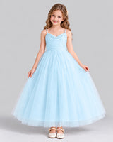 Baby Blue Ball Gown Girls Formal Dress Front