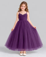 Grape Ball Gown Girls Formal Dress Front
