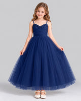 Navy Blue Ball Gown Girls Formal Dress Front