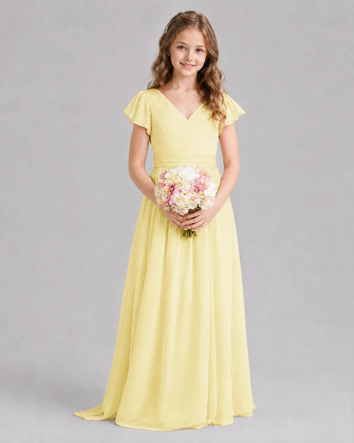 Daffodil A-line Junior Bridesmaid Dresses Front