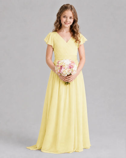 Daffodil A-line Junior Bridesmaid Dresses Front
