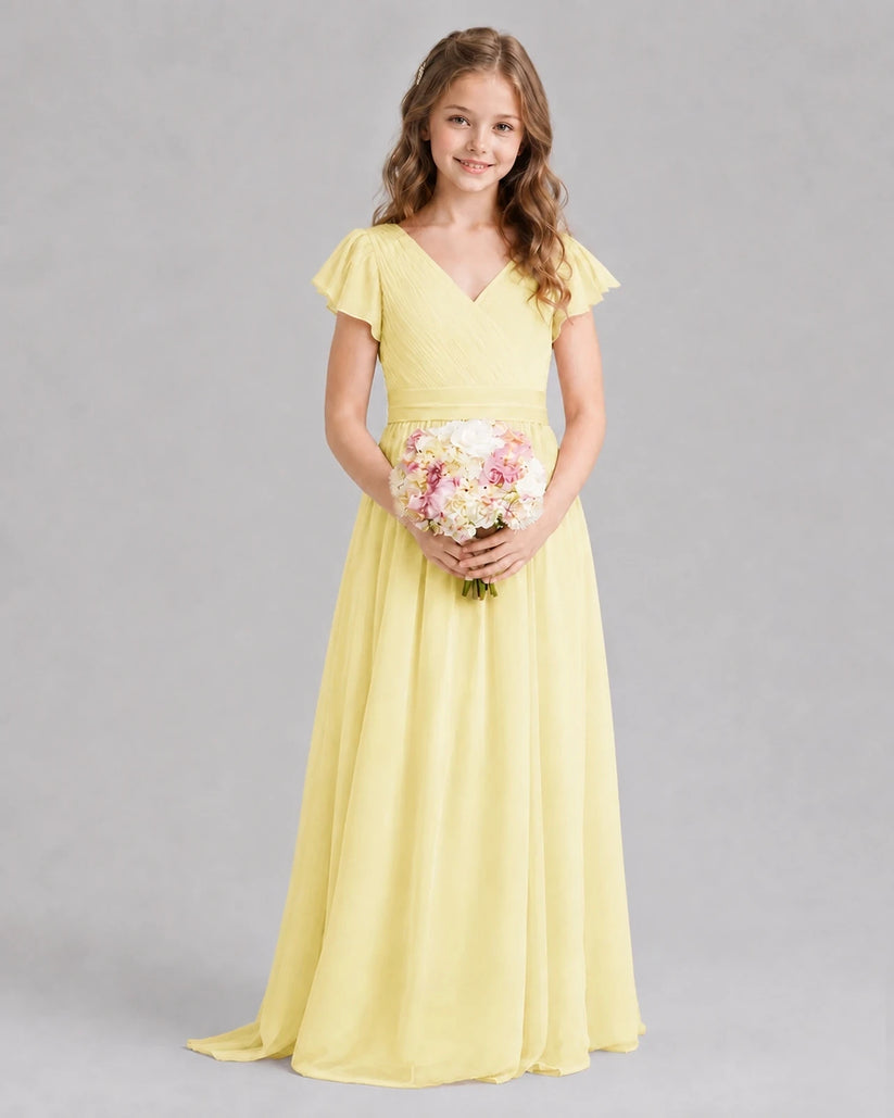 Daffodil A-line Junior Bridesmaid Dresses Front