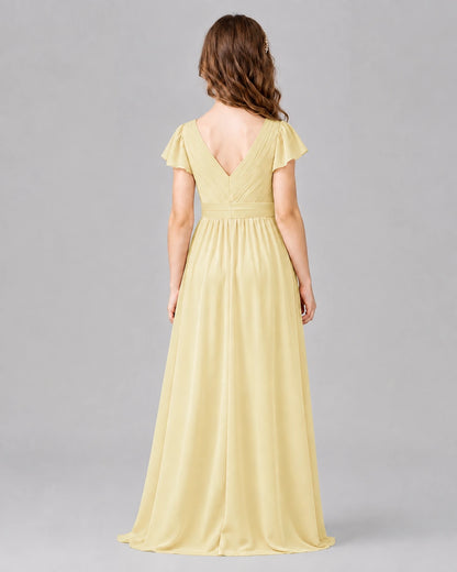 Daffodil A-line Junior Bridesmaid Dresses Side