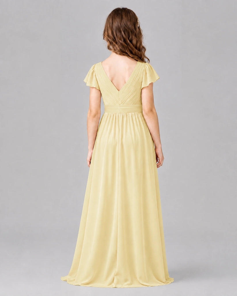 Daffodil A-line Junior Bridesmaid Dresses Side