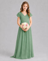 Eucalyptus A-line Junior Bridesmaid Dresses Front