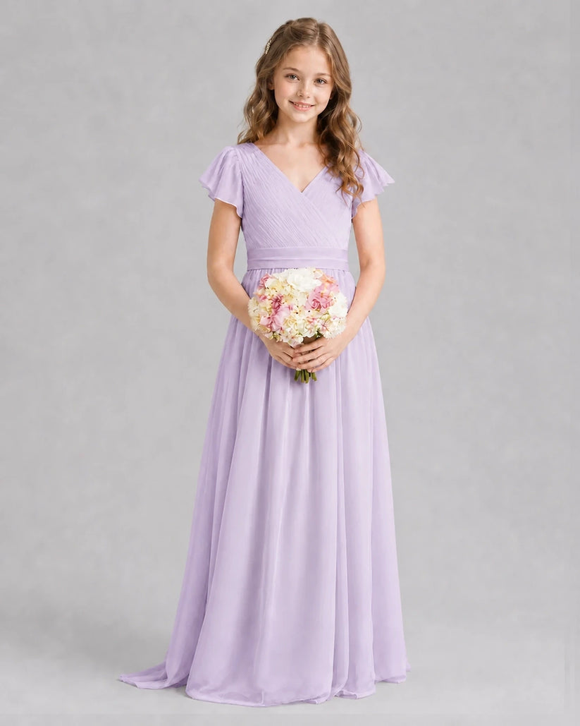 Lavender A-line Junior Bridesmaid Dresses Front