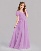 Lilac A-line Junior Bridesmaid Dresses Back