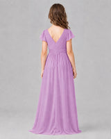 Lilac A-line Junior Bridesmaid Dresses Side