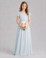 Mist A-line Junior Bridesmaid Dresses Front