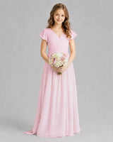 Pink A-line Junior Bridesmaid Dresses Front
