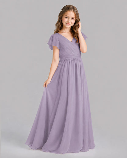 Wisteria A-line Junior Bridesmaid Dresses Back