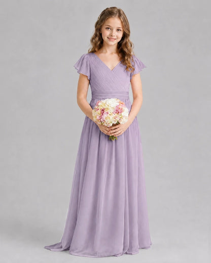Wisteria A-line Junior Bridesmaid Dresses Front