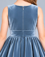 Dusty Blue Ball Gown Girls Formal Dress Back_Detail [Shared]