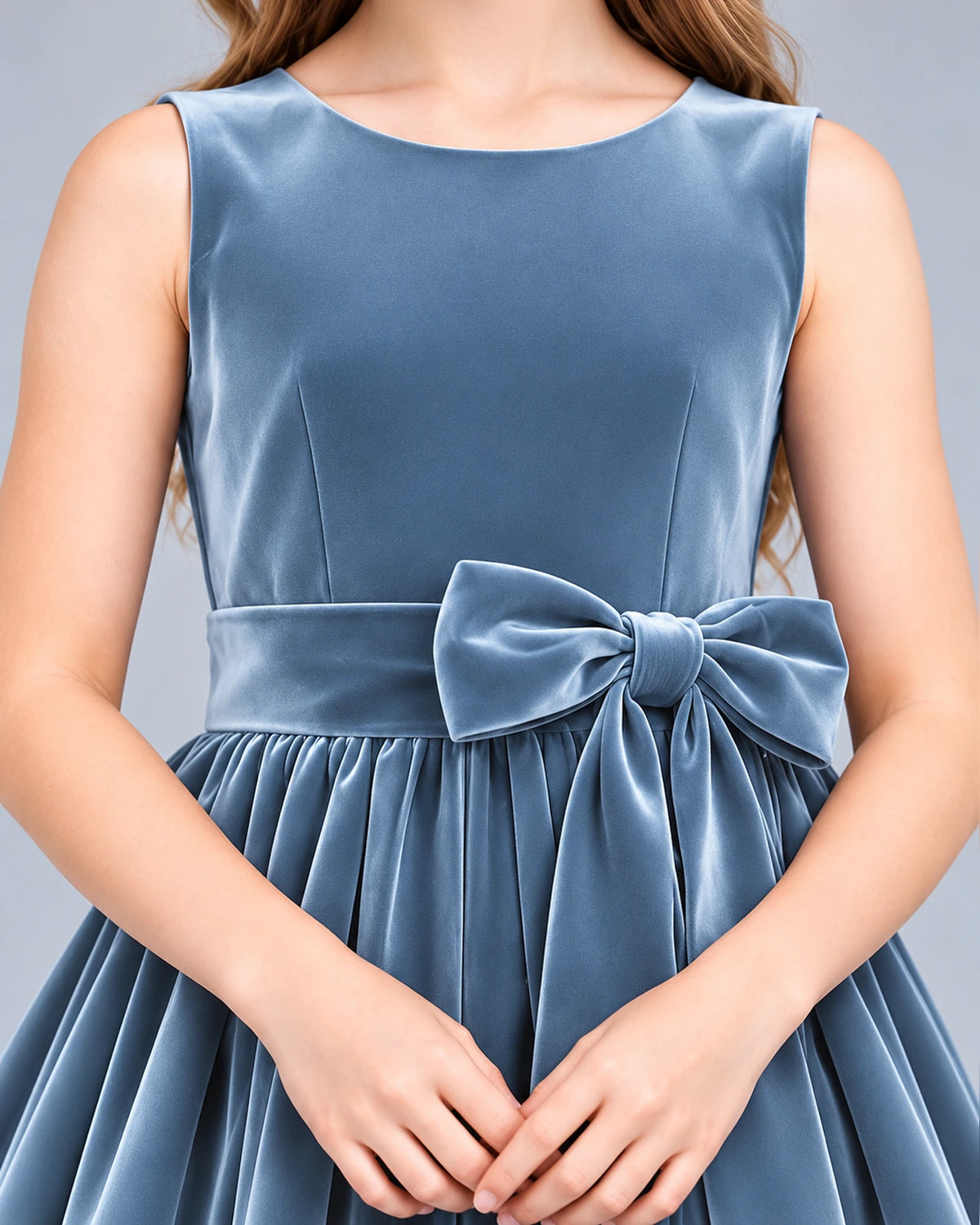 Dusty Blue Ball Gown Girls Formal Dress Detail [Shared]