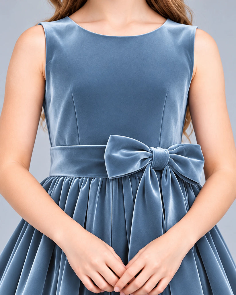 Dusty Blue Ball Gown Girls Formal Dress Detail [Shared]