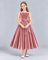 Dusty Rose Ball Gown Girls Formal Dress Front