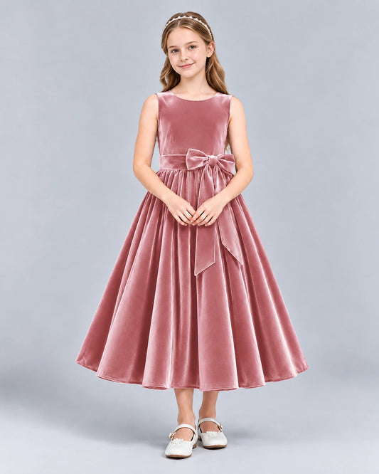 Dusty Rose Ball Gown Girls Formal Dress Front