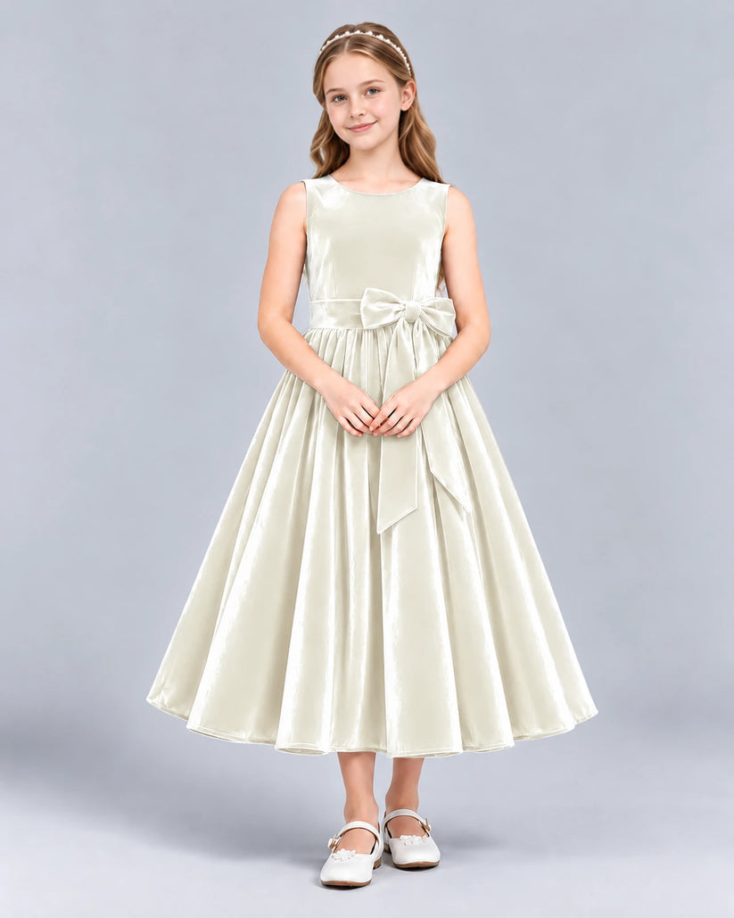 Ivory Ball Gown Girls Formal Dress Front