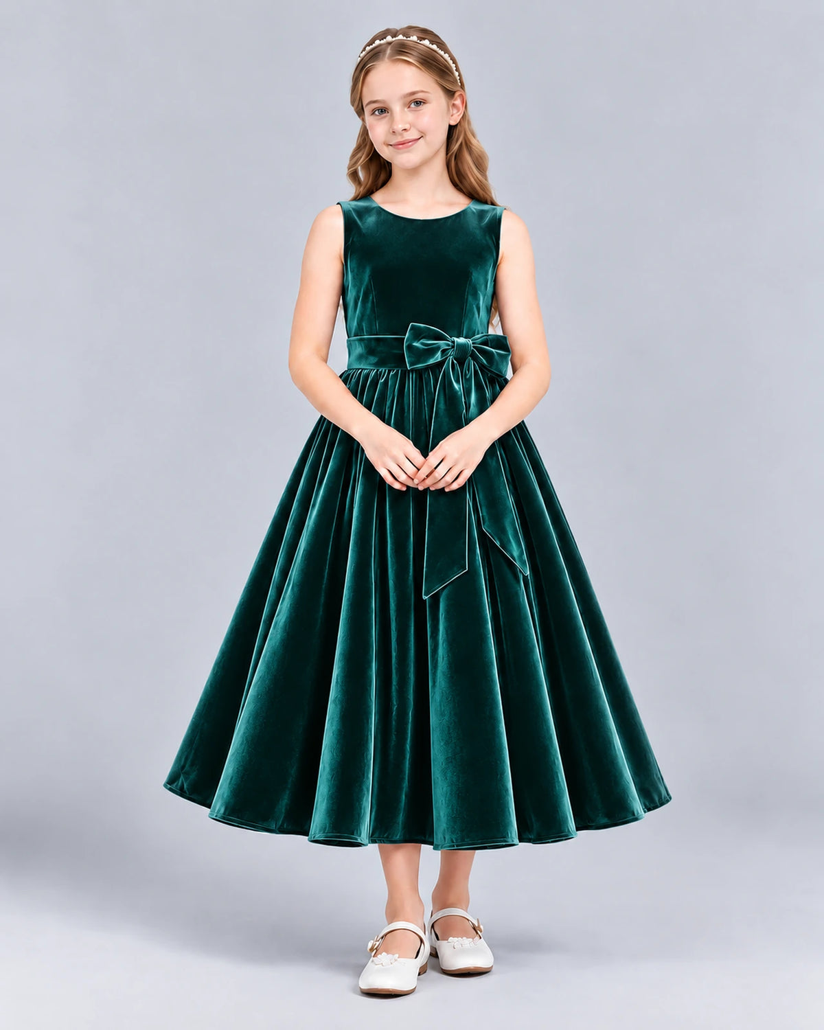 Peacock Ball Gown Girls Formal Dress Front